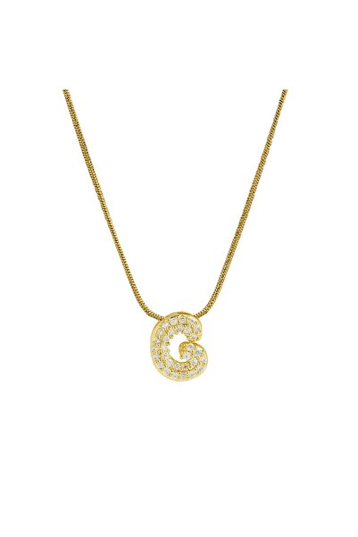 Choice 45cm G Cute English Letter Initial Necklace 18K Gold Plated Zircon Pav...