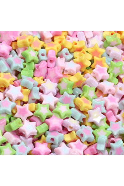 Choice C05580 50Pcs 10mm Colorful Star Beads Acrylic Charm Spacer Beads For J...