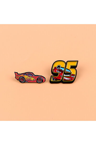 Choice 2pcs 2pcs Number 95 Enamel Pin Set Cartoon Brooch For Coat Racing Broo...