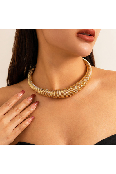 Choice Gold Color Ingemark Exaggerated Heavy Metal Chunky Torques Necklace fo...