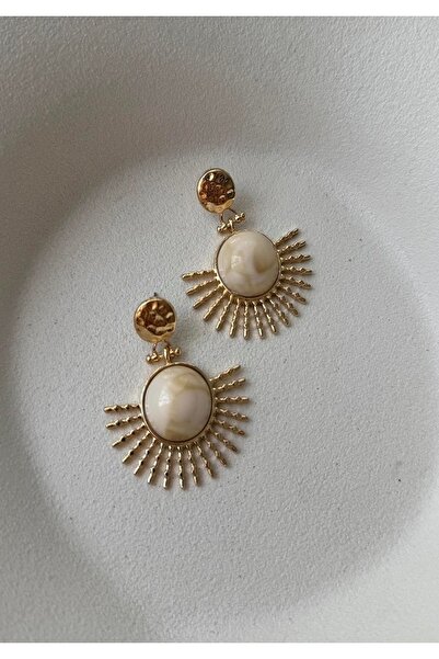 mos&more Çelik Gold Krem Güneş Hafif Küpe