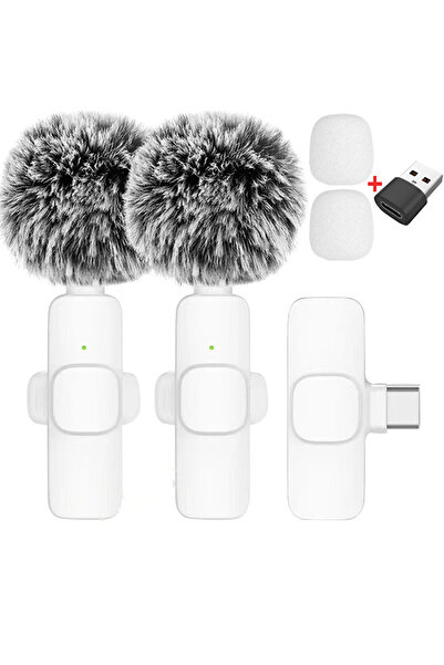 Choice5 White 2in1-C-USB New Wireless Lavalier Microphone Portable Audio Vide...