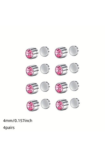 Choice1 Round Surface and Dermal Earrings 4mm 0.157in 4/9 Pairs/Set Stainless...