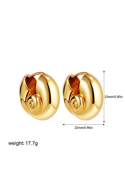Choice T023 1 Fashion Seashell Hollow Metal Chunky Hoop Earrings for Women Go...