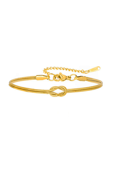 Choice1 17-22 cm Gold-color Skyrim Double Snake Chain Love Knot Bracelet Stai...