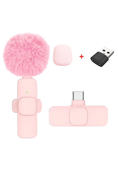 Choice7 Pink 1in1-C-USB New Wireless Lavalier Microphone Portable Audio Video...