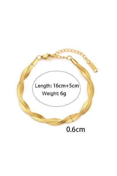 Choice7 Gold Braid Chain Miniamlist Men Bracelet Gold Jewelry Street Style St...