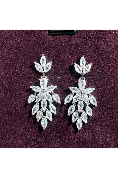 Choice E3056 Huitan Luxury Bridal Wedding Earrings Bling Bling Marquise Cryst...