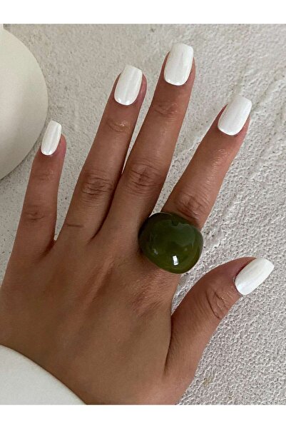 Choice Green Ingemark Vintage Irregular Smooth Resin Plastic Rings for Women ...