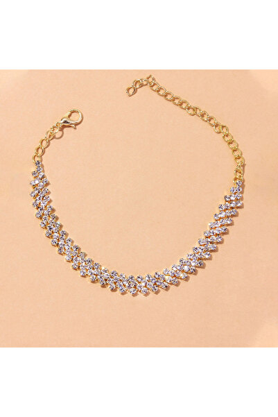 Choice Gold Fashion Shining Lozenge Chain Anklet for Women Fashion Silver Col...