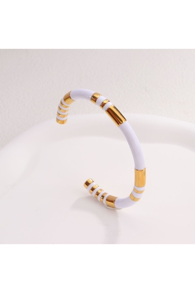 Choice HZ44976D2K0 CARLIDANA Stainless Steel Enamel Spliced Open Bracelet Set...