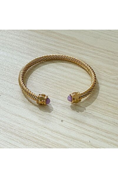 Choice7 58-60mm June 12 Month Color Natural Stone Bracelet Stainless Steel Pe...