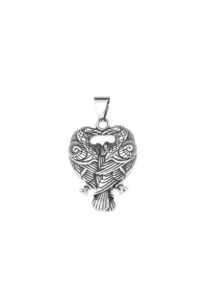 Choice No Chain Nordic Viking Stainless Steel Odin Double Raven Pendant Neckl...