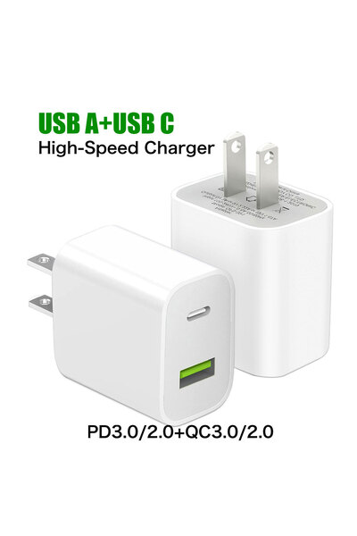 Choice white US 2Pack 5-1Pcs USB C Charger Block Dual Port PD3.0 Adapter for ...