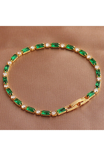 Choice green buckles Luxury Rainbow Iced Out Zircon Tennis CZ Bracelet Women'...