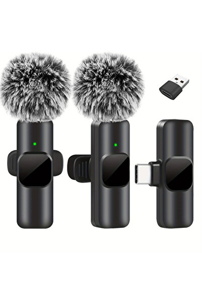 Choice 2in1TypeC-USB K1 Wireless Lavalier Microphone Mini Audio Video Recordi...