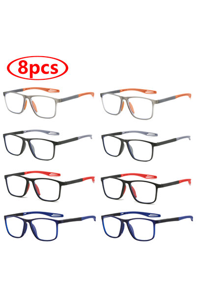 Choice37 150 8pcs z01 1pcs/8pcs TR90 Sport Reading Glasses Men Ultralight Ant...
