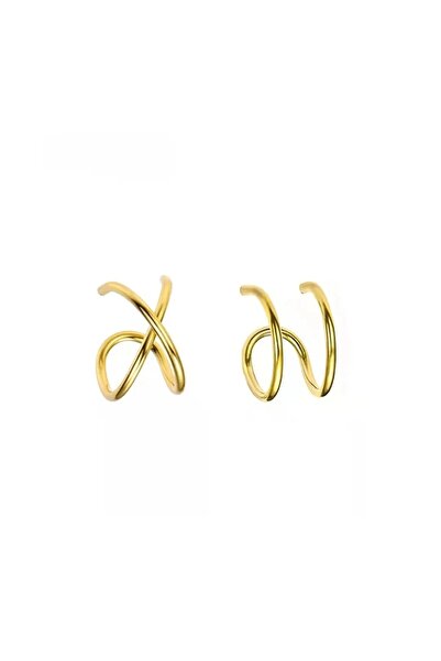 Choice1 2PC Golden Stainless Steel Clip Earrings for Women High Quality Creat...