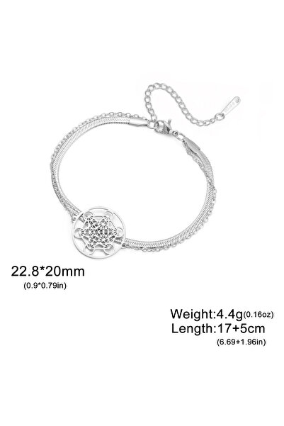 Choice 17-22cm Steel color Skyrim Archangel Seal Metatron Pendant Bracelet St...