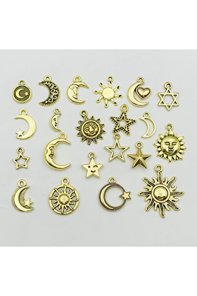 Choice SN276-20pcs Mix 20pcs Antique Golden Sun Moon Star Charms Pendants For...