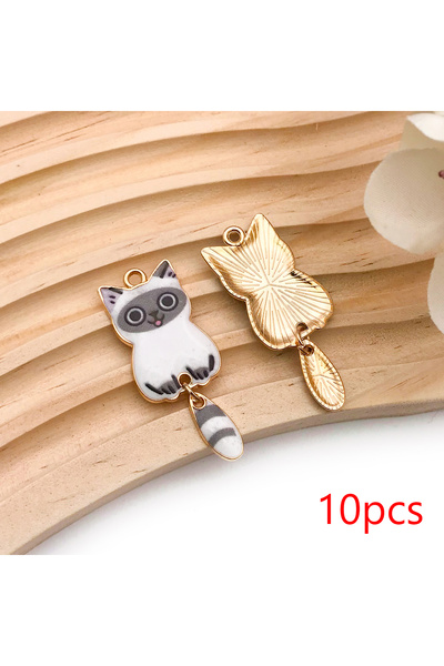 Choice 18680-15x20mm-10pcs 10/14pcs حلي قطط مطلية بالمينا متعددة الألوان على ...