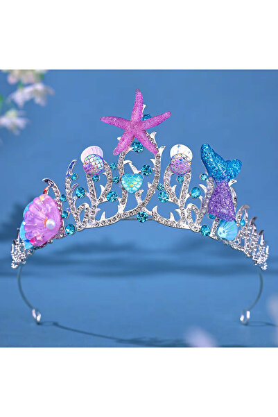 Choice Blue Mermaid Fish Crowns Ocean Style Costume Seashell Starfish Hair Ac...