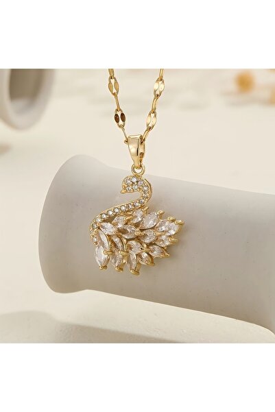 Choice TP-04213-05 A Swan Necklace Pendant Made Of Copper And Inlaid With Zir...