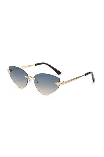 Choice blue brown Protective Glasses Fashion Rimless Cat Eye Metal Sunglasses...