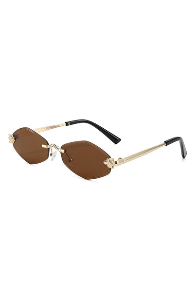 Choice3 dark tea Protective Glasses Fashion Irregular Sunglasses Women Retro ...