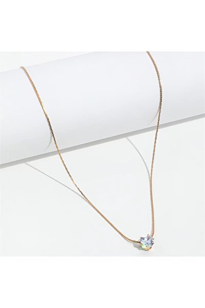 Choice love golden Peri'sbox Dainty Minimalist Solitaire Zircon Charm Necklac...