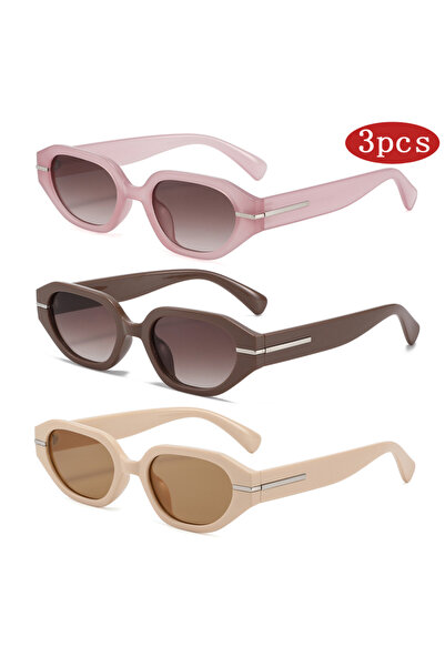 Choice5 3pcs z06 1/3pcs Square Thick Frame Sunglasses Women Colorful Retro Po...