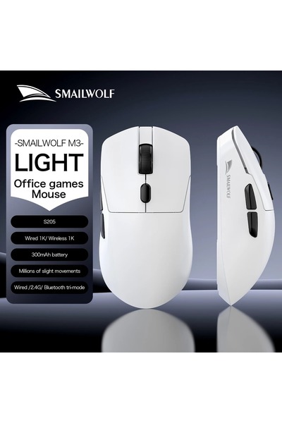 Choice1 M3 S205 White SMAILWOLF M3 Wireless Gaming Mouse High Performance Mai...