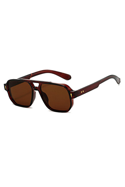 Choice20 dark brown 1pcs/4pcs Brand Fashion Square Women Men Sunglasses Retro...