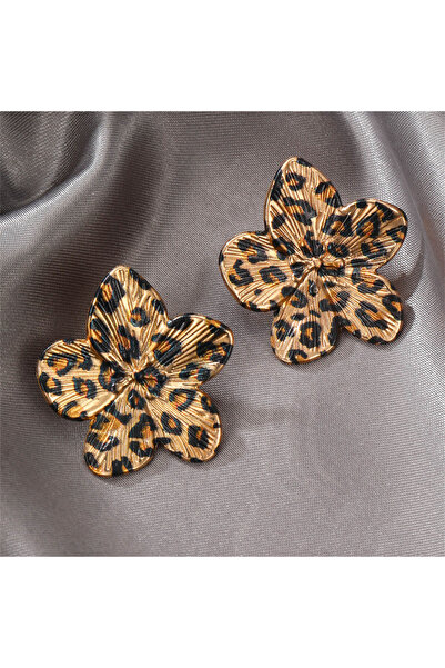 Choice Light Yellow Gold Co 2pcs Leopard & Floral Earrings: A Bold Design Cla...