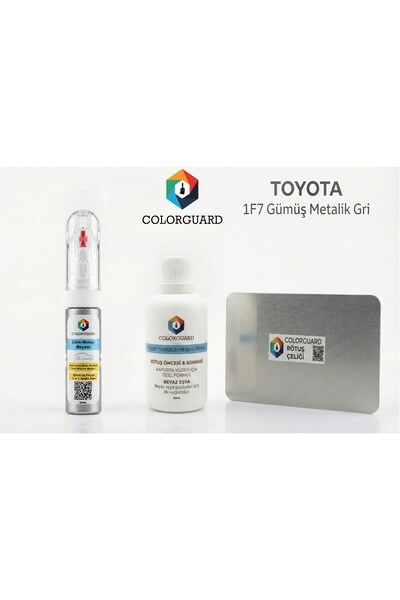 COLORGUARD Toyota 1f7 Gümüş Metalik Gri Rötuş Seti - İğne ve Fırça Uçlu Şişe,...