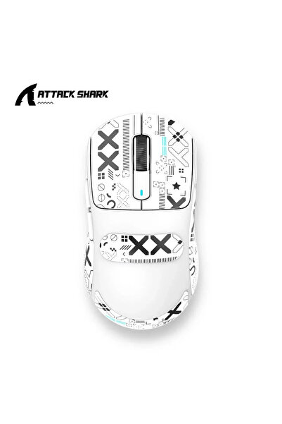 Choice3 ماوس الألعاب X3 White ATTACK SHARK X3، لاسلكي ثلاثي الأوضاع، خفيف الو...