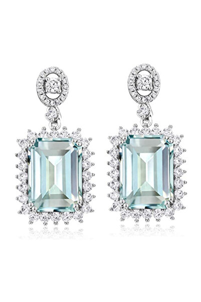 Choice E2216 Huitan Aesthetic Light Blue Cubic Zircon Dangle Earrings Women E...