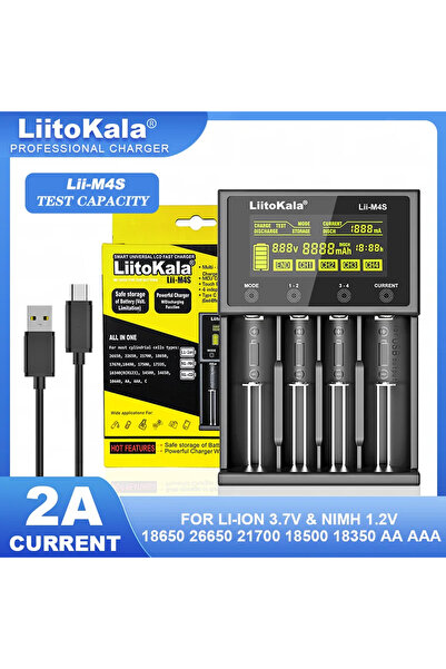 Choice3 شاحن بطاريات Lii-M4S من LiitoKala بقابس أوروبي وأسترالي وبريطاني وأمر...