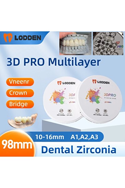 Choice3 98x14mm A2 Lodden Zirconia 3D PRO Multilayer Block 98mm*10-16mm A1 A2...