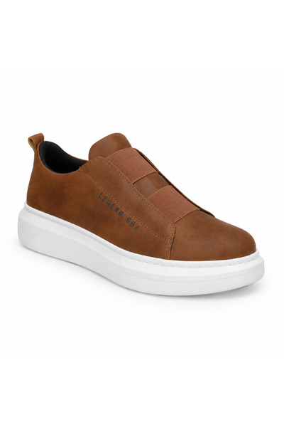 BESKAR Tan Leather Men's Shoes - Comfortable Casual Shoes with Light Soles Ba...