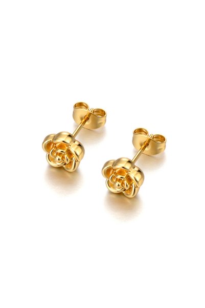 choice2 E25059G Lokaer Fashion 316L Stainless Steel Rose Plants Stud Earrings...