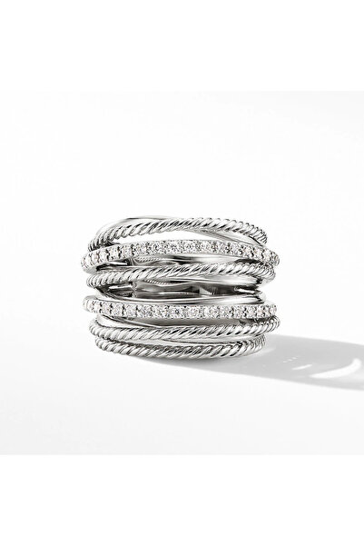 Choice 10 F605 Huitan Silver Color Multiple Row Rings Shiny CZ Metallic OL St...