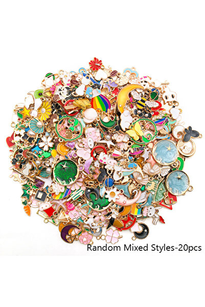 Choice SN464 Mix Styles 20/30/50pcs Jewelry Making Charms Golden Enamel Plate...