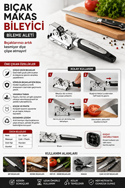 Lilya Home Bıçak Makas Bileyici Bileme Aleti