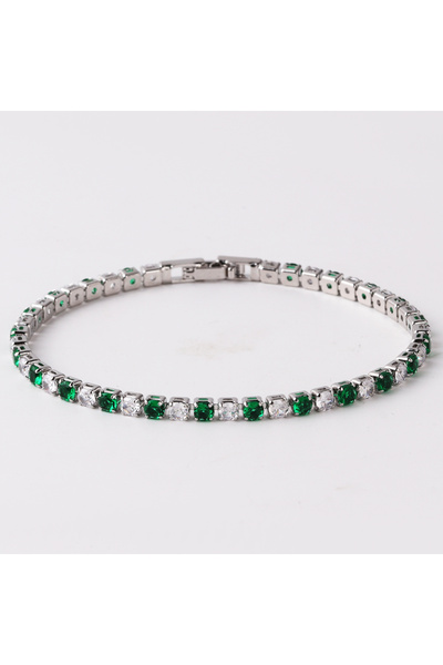 Choice silver N Luxury Emerald Cubic Zirconia CZ Tennis Bracelets for Women 1...
