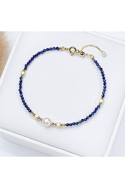 Choice 16-19cm Lapis Lazuli 2mm Tourmaline With 7mm Freshwater Pearl Bracelet...