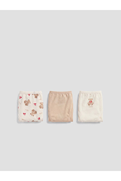 LC Waikiki Nevavm Patterned Girls' Slip Panties with Difference 3-Piece Set