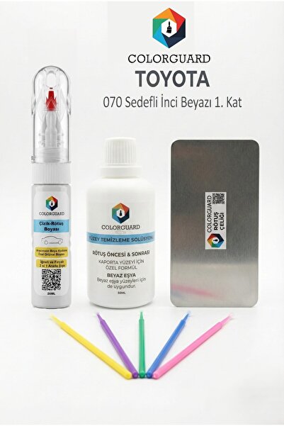 COLORGUARD Toyota 070 Sedefli İnci Beyazı 1.Kat Rötuş Boyası İğneli Fırçalı, ...