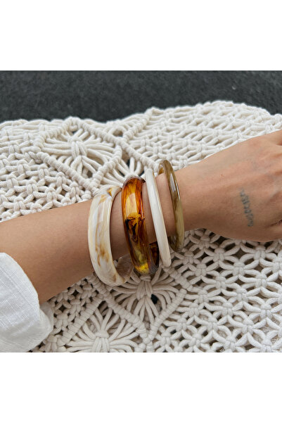 Choice Set Ingemark Boho Y2K Round Resin Acrylic Bangles for Women New Trend ...