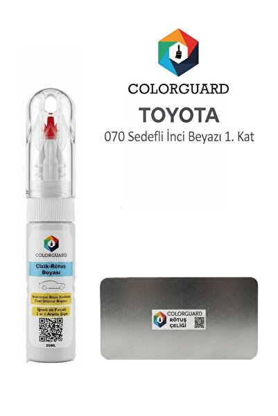 COLORGUARD Toyota 070 Sedefli İnci Beyazı 1.kat 2 in 1 Şişe Rötuş Boyası ve P...